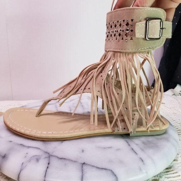 Women's Flat Thong Sandal Gladiator Style Size 9.5 - Picture 2 of 8